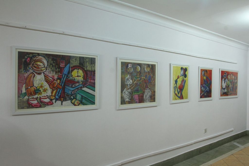 Installation view of works by Olubunmi Oyesanya-Ayaoge. Four Women, Revolving Art Incubator (RAI), Lagos. Image courtesy RAI. 