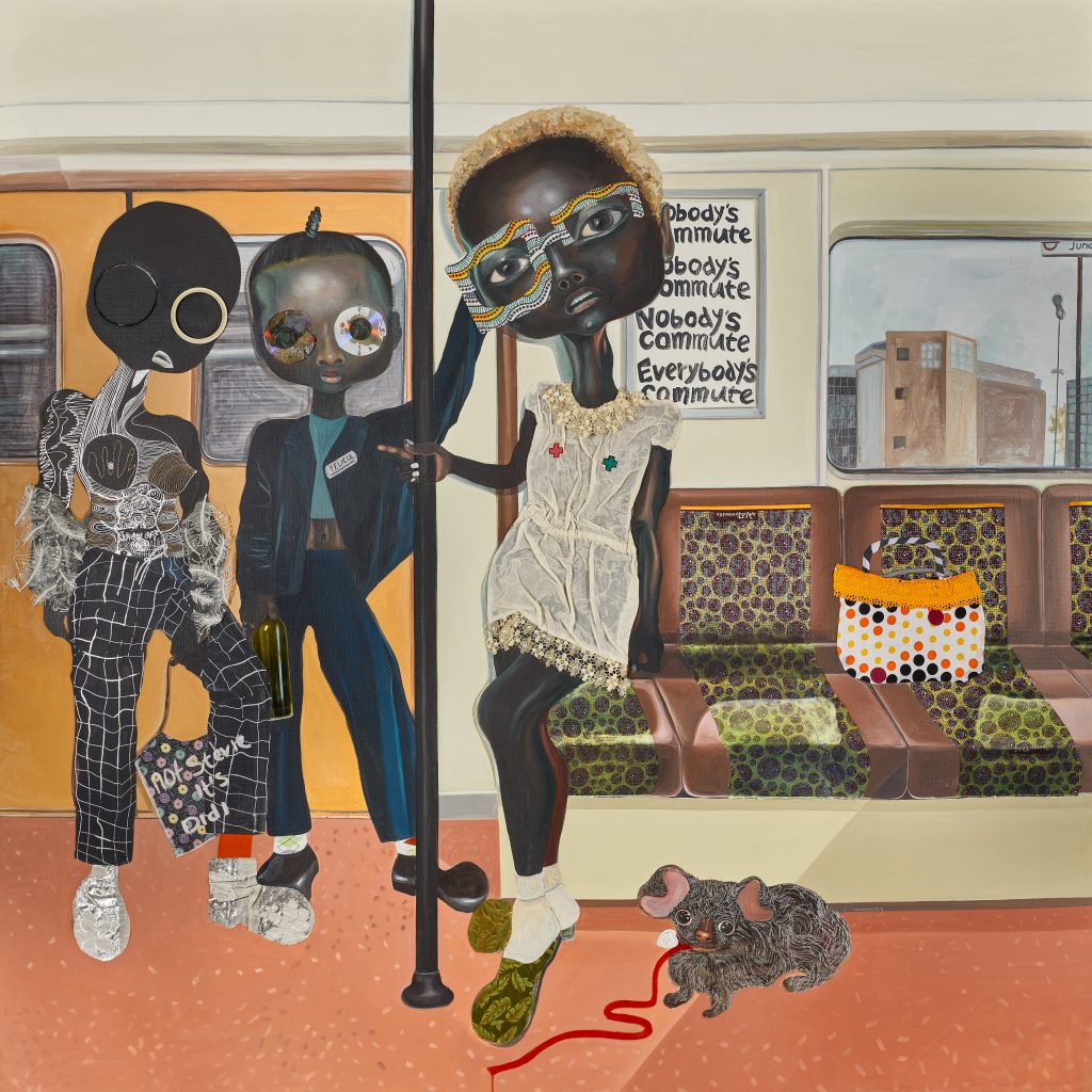 Ndidi Emefiele 'Somebody's Commute', 2018, Courtesy of Rosenfeld Porcini gallery