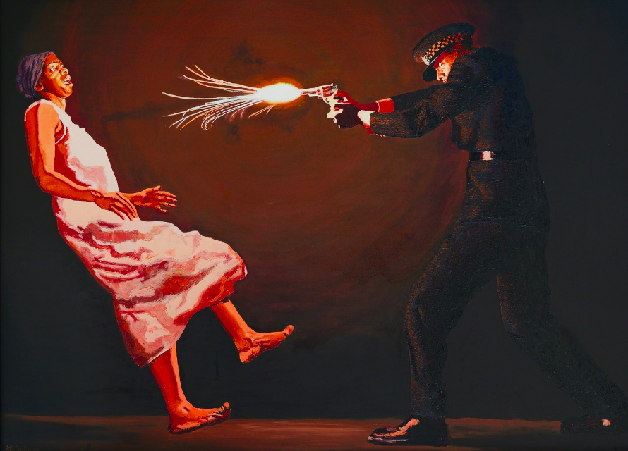 Kimathi Donkor," Under the Fire; Fall Uprising Series", 2005. Via artsy.net