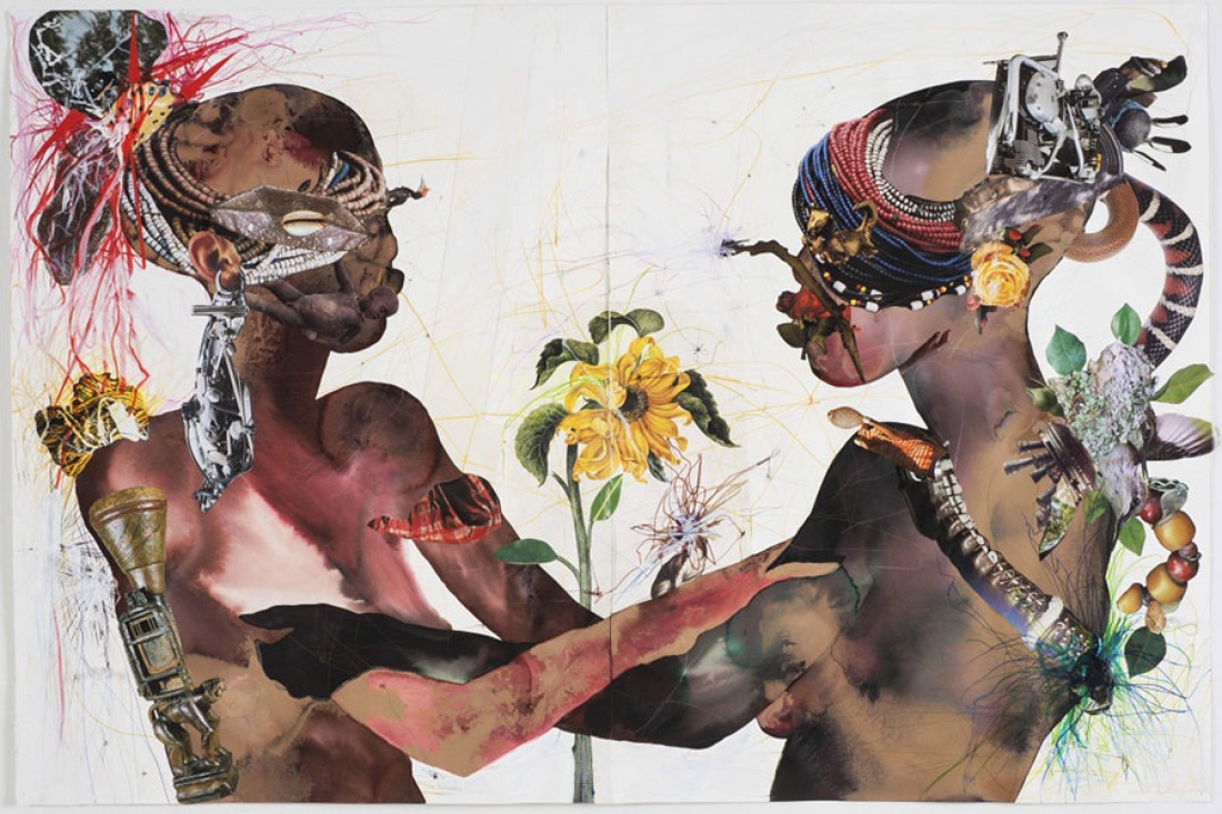 Wangechi Mutu, "You Are My Sunshine", Collage Painting on Paper, 2015 via www.wellesley.edu