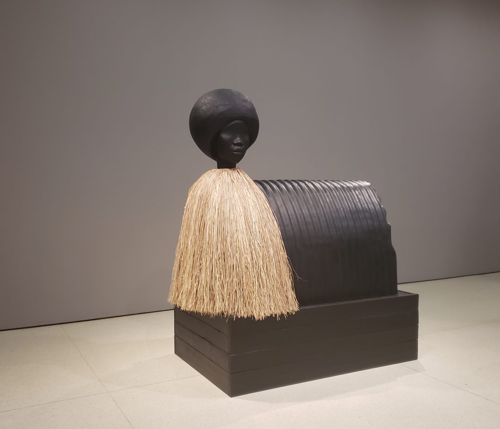 Simone Leigh, Sentinel, 2019, bronze and raffia, edition 1/3. Courtesy the artist and Luhring Augustine, New York. Photo credit: Imani Noelle Ford