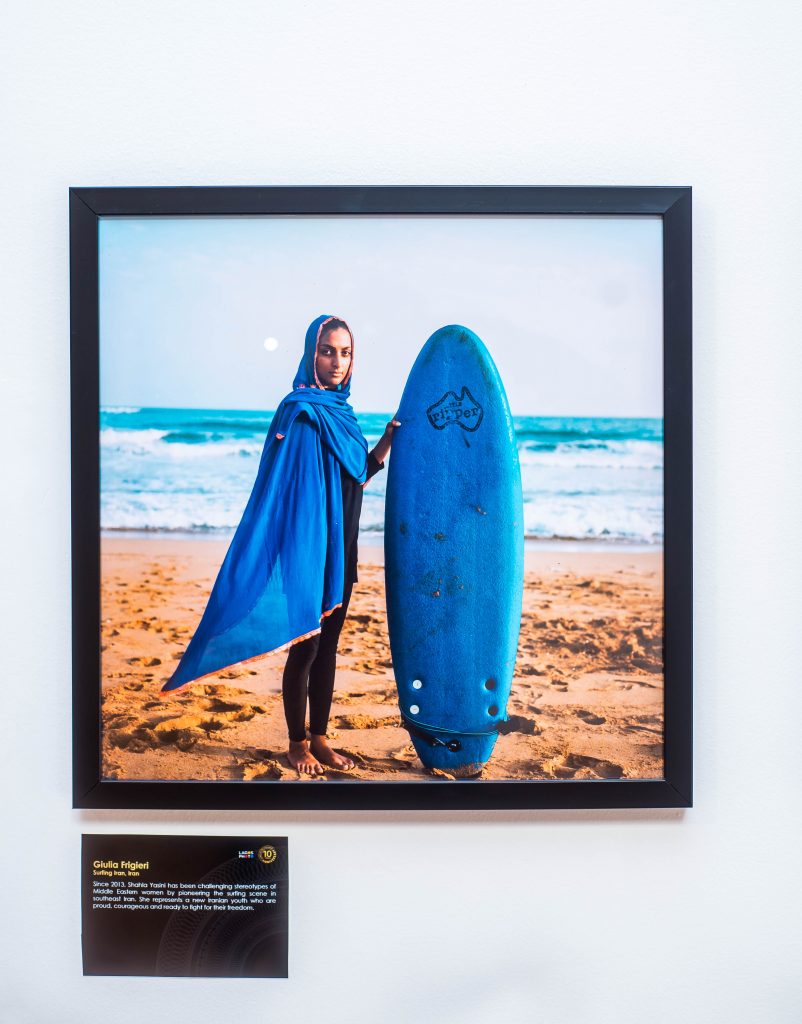 Giulia Frigieri, "Surfing Iran, Iran", Portraits of Humanity at LagosPhoto 2019. Photo credit: The Sole Adventurer/Olupitan Olusanya 