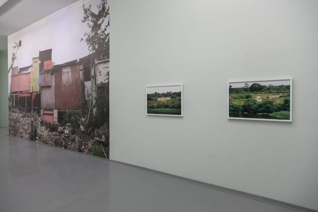 Otobong Nkanga, Installation View (left) Emptied Remains - Assemblage, (right) Things Have Fallen Series | Acts at the Crossroads, Zeitz MOCAA. © Anel Wessels 