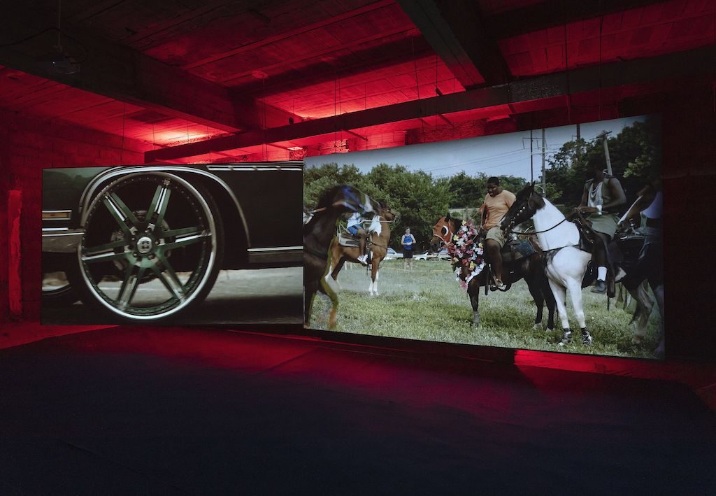 Horse Day (video still) by Mohamed Bourouissa at DADA Marrakech during 1-54 Art Fair 2020. Courtesy of DADA Marrakech