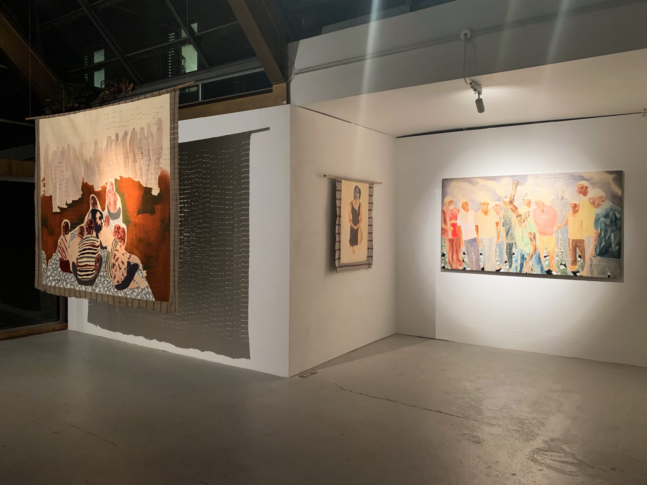 Installation view of Nengi Omuku's solo exhibition "Gathering" at Kristin Hjiellegjerde Gallery, London.