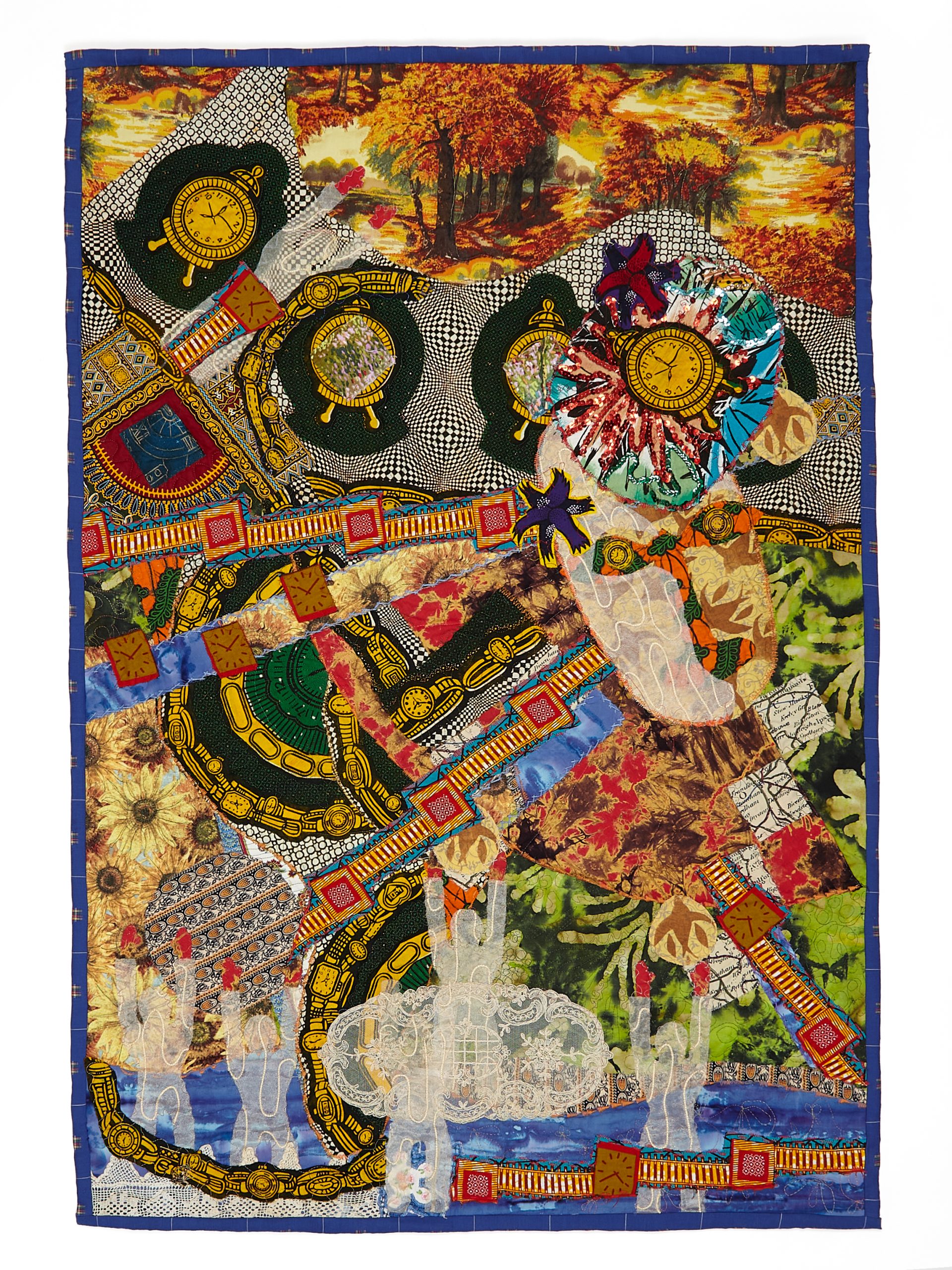Tina Williams Brewer, 'I Come From The Root, Over Yonder', 2017, Assorted fabrics and threads, 45.5 x 30 in 115.6 x 76.2 cm. Courtesy De Buck Gallery