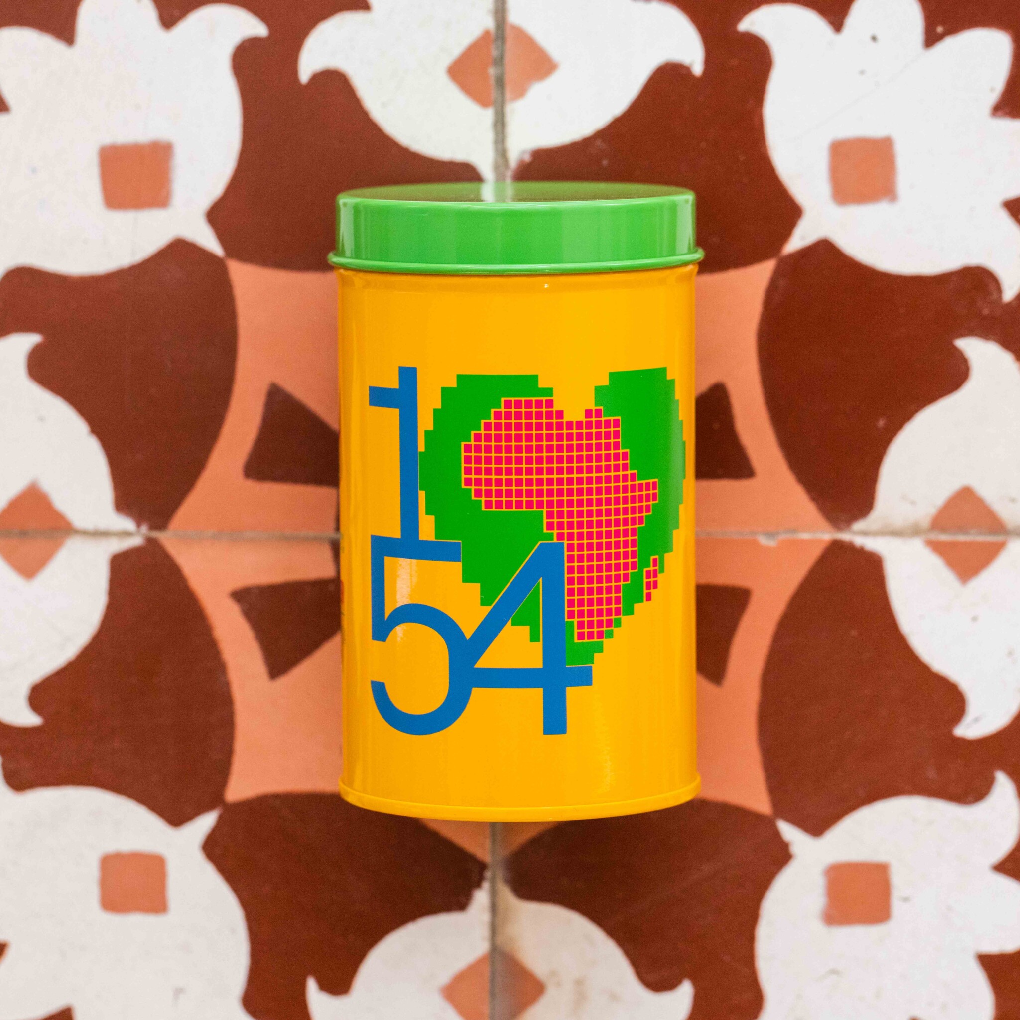 1-54 Special Projects 2022: 'Love Letter', specially blended tea in collectible metal tea can designed by artist Hassan Hajjaj. Photography by Adnane Zemmama.